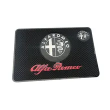 Автомобильный логотип Противоскользящий коврик держатель для телефона, с gps-системой нескользящий коврик для jeep benz сидение Фиат Dodge, mitsubishi Citroen abarth alfa romeo