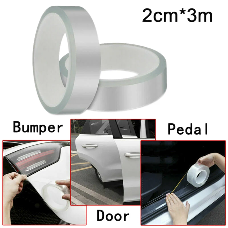 2cm*3M Universal Car Anti Collision Side Door Edge Guard Door Sill Scuff Plate Protection Sticker Strip For cars