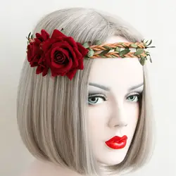 Haimeikang розы вечерние loween Y Валентина Hairband Hairbands Девушки бандана для готов дамы головной убор аксессуары для волос