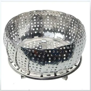 

Food Egg Dish Collapsible Folding Steam Steamer Cooker Basket Stainless Steel+ 4 Rings