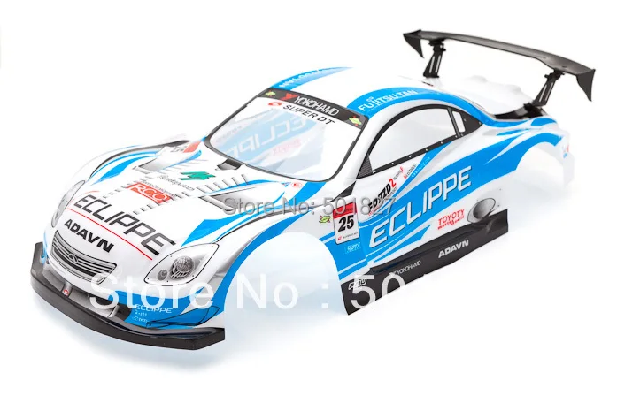 Goedkoop YUKALA rc onderdelen shell lichaam PVC geschilderd 1 10 rc auto Blauw body shell 190mm gratis verzending