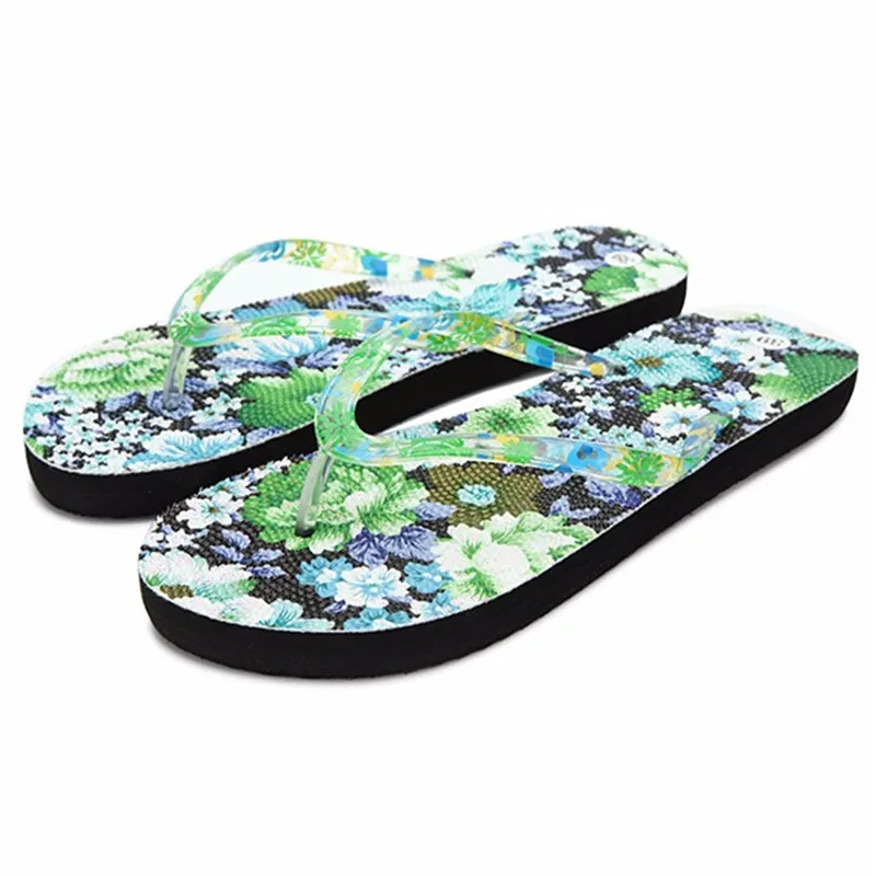 

Hot Summer Style Floral Women Printing Sandals Toepost Flip Flops Slippers Beach Shoes EVA Printed Flower Sandals Flip Flops