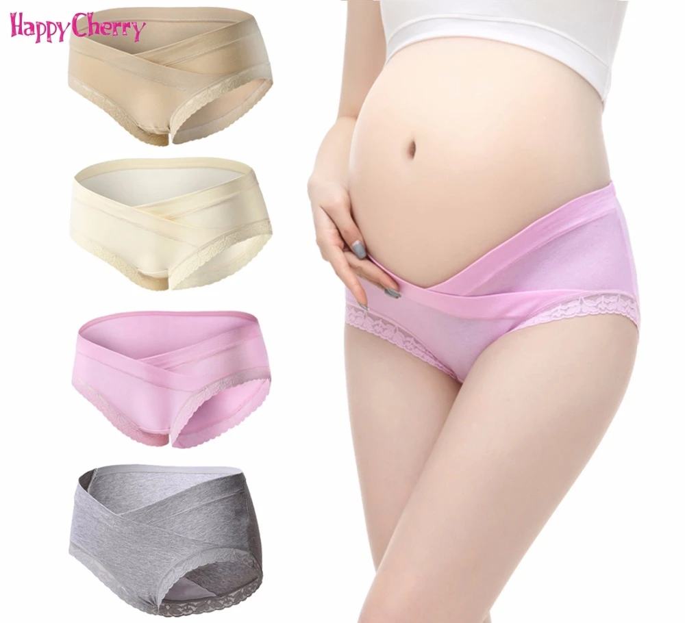 Ropa interior de mujer embarazada de de marca 4 unids/lote con forma de V de cintura baja para mujeres de maternidad bragas cortas ropa de mujer de embarazo| | AliExpress