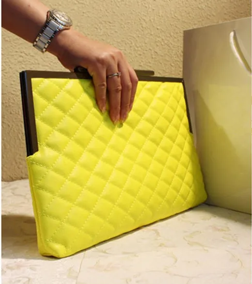 yellow evening bag