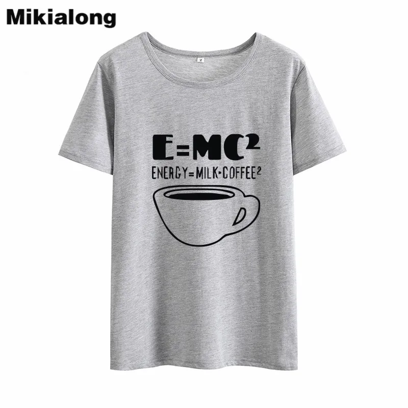 Mrs win ENERGY MILK COFFEE Einstein Equation женская футболка, топ хипстер, свободная черная белая футболка для женщин из чистого хлопка Polera Mujer