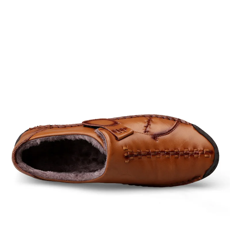 fur fur Cuir Glissement Avec Mocassins Chaussures De Sneakers 7808mhongzong 7808huangzong Hiver 7808hei Fourrure Conception En 7808mhuangzong Plat Hommes Sur 7808mhei Luxe Chaude Homme Causalité fur 7808hongzong Véritable FSznExqdF