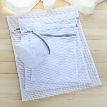 

5pcs set cellular net white laundry bag net bag machine laundry care bag