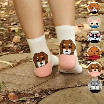 

Recommend !!women cartoon socks autumn-winter fashion animal socks ladies and women's funny cotton patterned dog sock girl