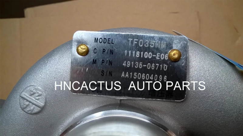 TF035 TURBOCHARGER 49135-06700 1118100-E06 1118100-E03 49135-06710 Turbo For Great Wall GW Auto Pic
