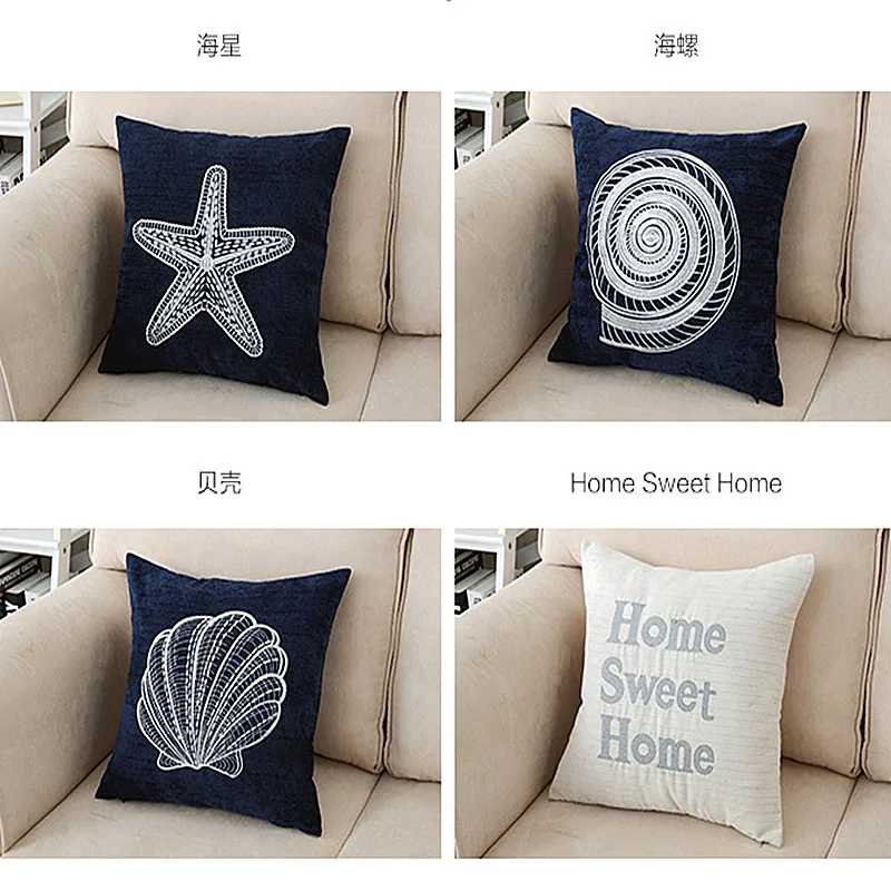 Embroidery Starfish Cushion Cover Shell Pillow Simple Style Home Decor Case Corduroy Sham decorative Throw | Дом и сад