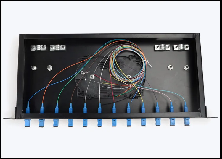 Оптоволоконная Клеммная коробка 12 ядер SC с адаптером pigtail 12 портов волоконно-оптическая патч-панель OEM Распределительная рамка 19 дюймов