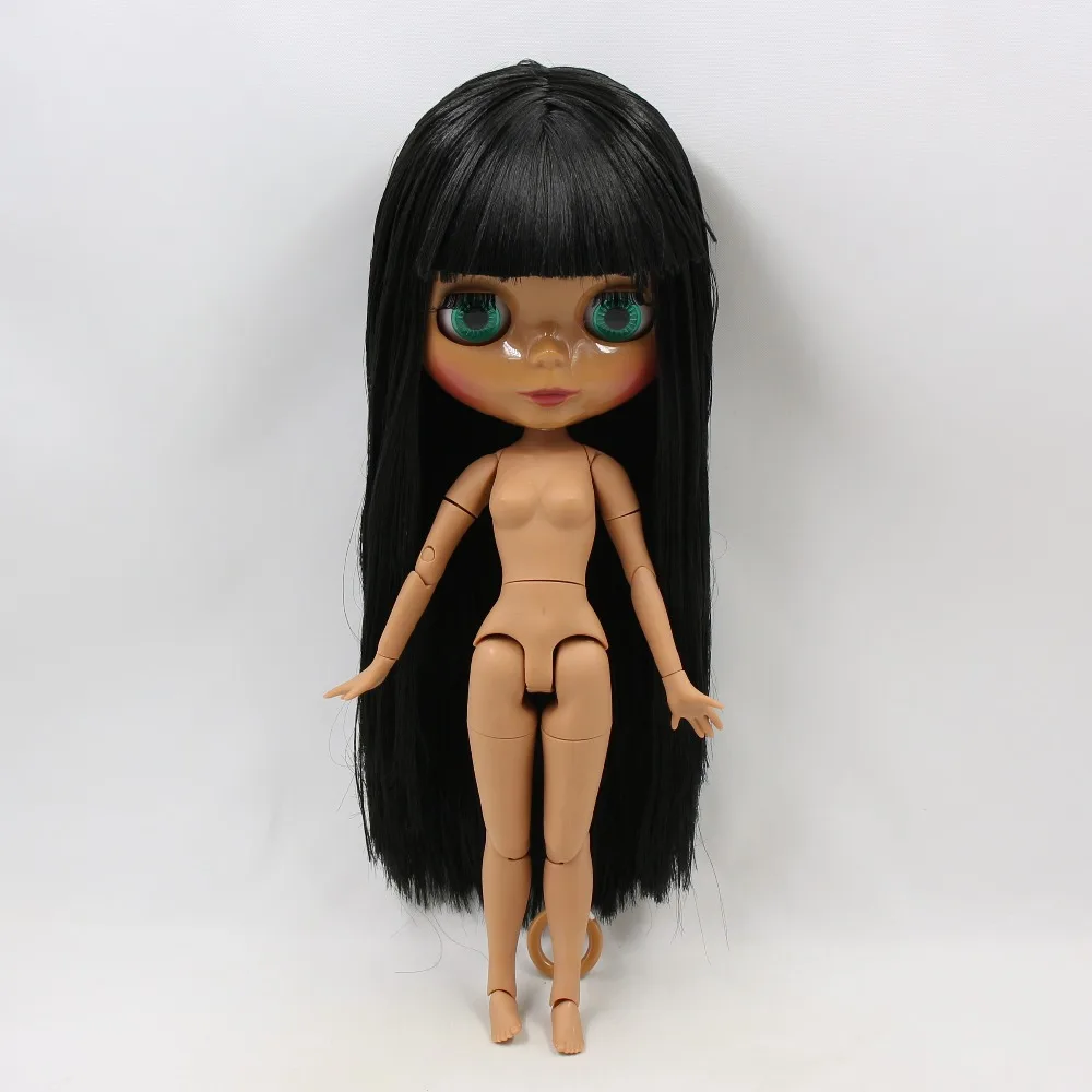Neo Blythe Doll with Black Hair, Dark Skin, Shiny Cute Face & Custom Jointed Body 5