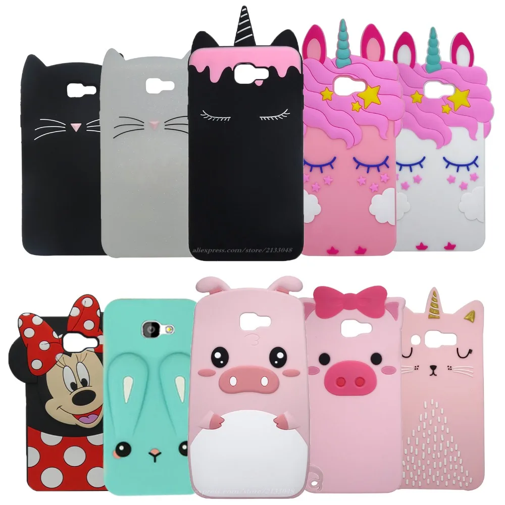 For Samsung J7 Prime Case 3D Cartoon Unicorn Silicone case