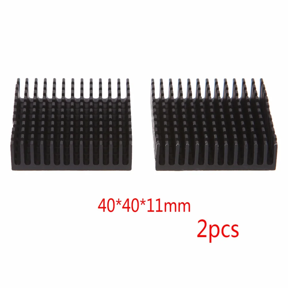 2 Pcs Set 40 40 11mm Aluminum Cooling Heatsink Block Extruded Radiator Cooler 10166 3