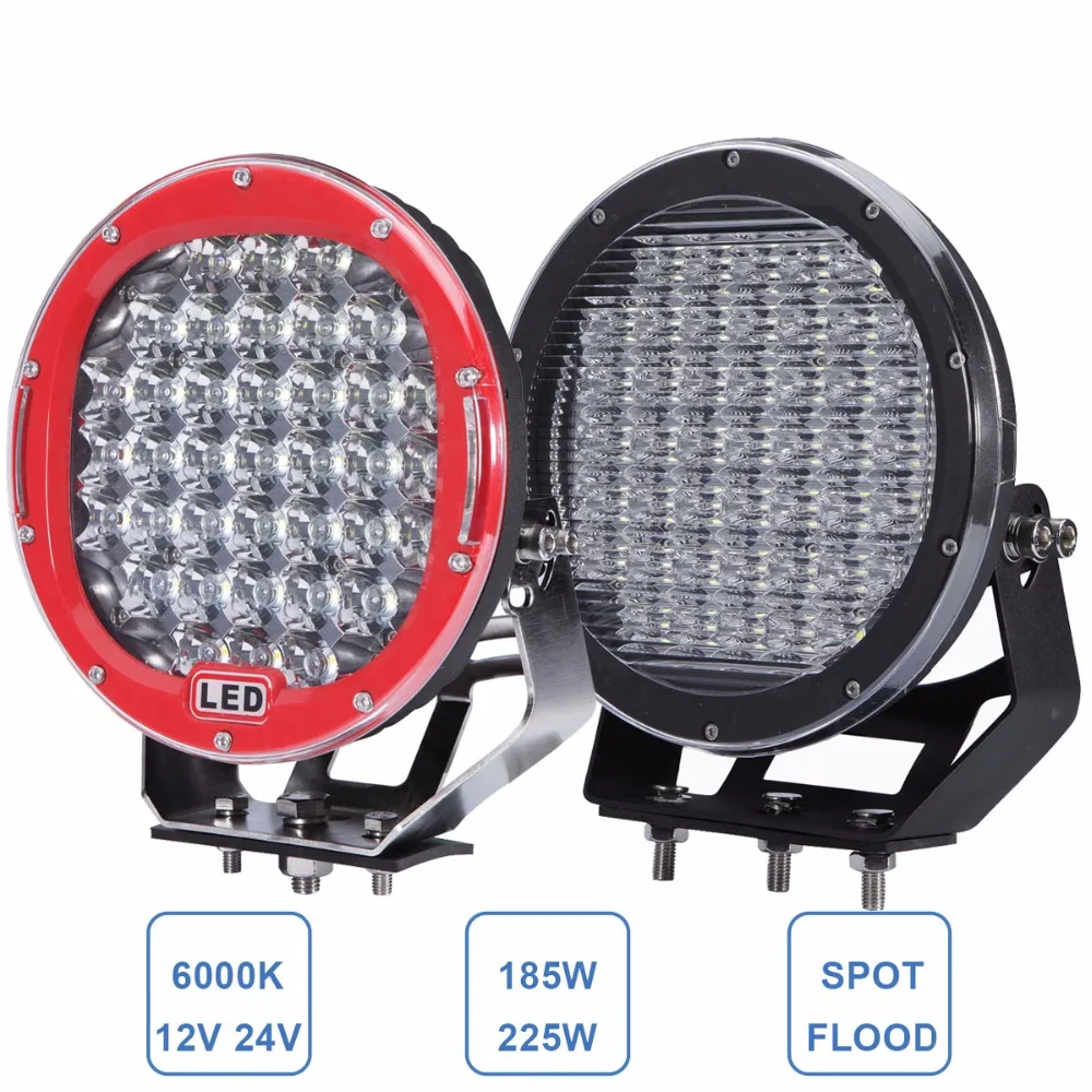 

9Inch Offroad LED Driving Light 185W 225W 12V 24V SUV Car Truck Auto Trailer Tractor Wagon Van Camper 4X4 4WD ATV AWD Headlight