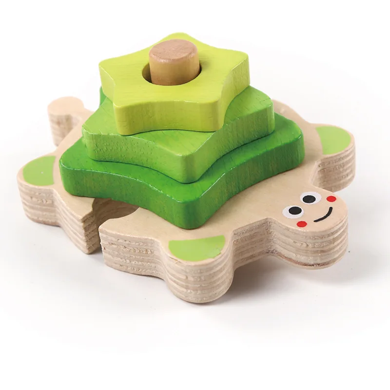 Деревянный, детский 4 колонки блоки наборы обучающая геометрическая форма соответствия игрушки для детей животных укладки