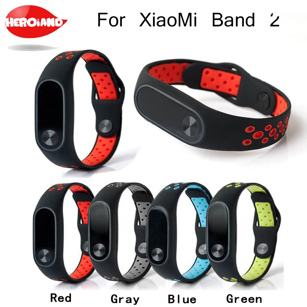Сменный ремешок для Xiaomi Mi Band 2 MiBand силиконовые браслеты Смарт браслет 4 цвета Xiomi