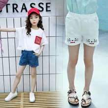 Г., летние модные эластичные прямые джинсовые шорты с 3D рисунком, с милым принтом повседневные хлопковые джинсовые штаны для малышей, купальник