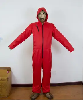 

Hot La Casa De Papel Salvador Dali Mask Cosplay Costume Salvador Dali Cosplay Movie Costume Halloween clown costume S-2XL