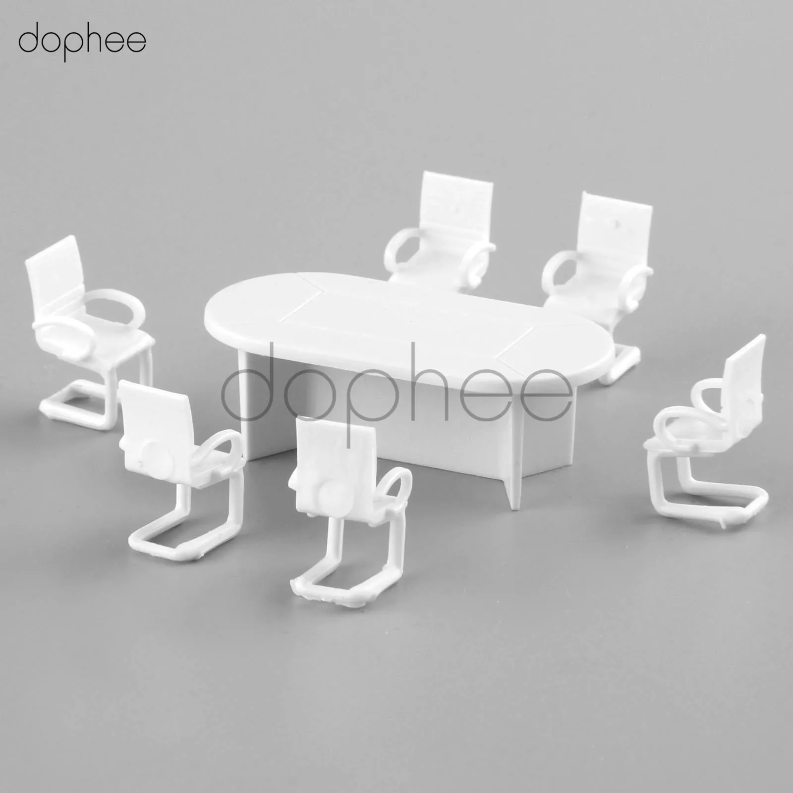 Dopee 1 Набор Белый пластиковый обеденный стол стул модель 1:50 для Барби кукольный домик мебель украшения