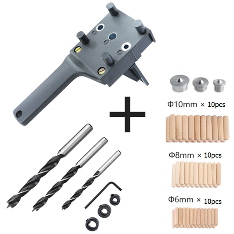 Набор для деревообработки, карманное отверстие, набор, 6, 8, 10 мм, сверлильная направляющая, металлический рукав, дерево, сверление, дюбель, отверстие, пила, инструменты, ручные Джиги, 41 шт