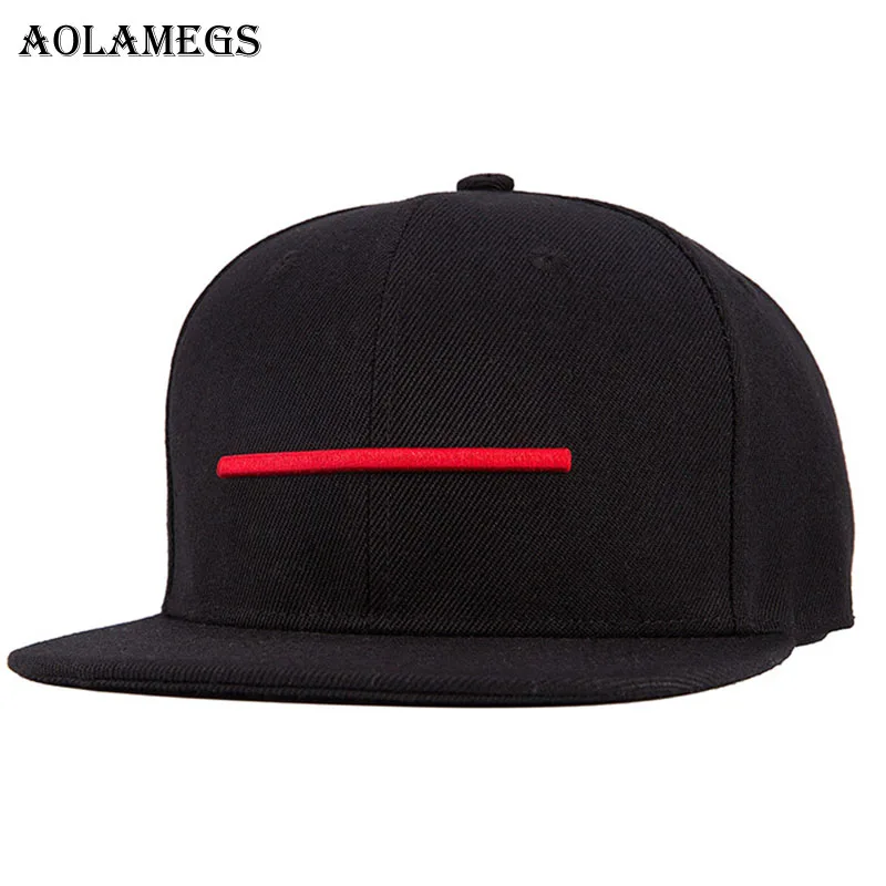 Aolamegs, Кепка в стиле хип-хоп, красная линия, вышивка, плоская кепка, s Snapback, хлопок, модная повседневная Уличная летняя Высококачественная уличная одежда