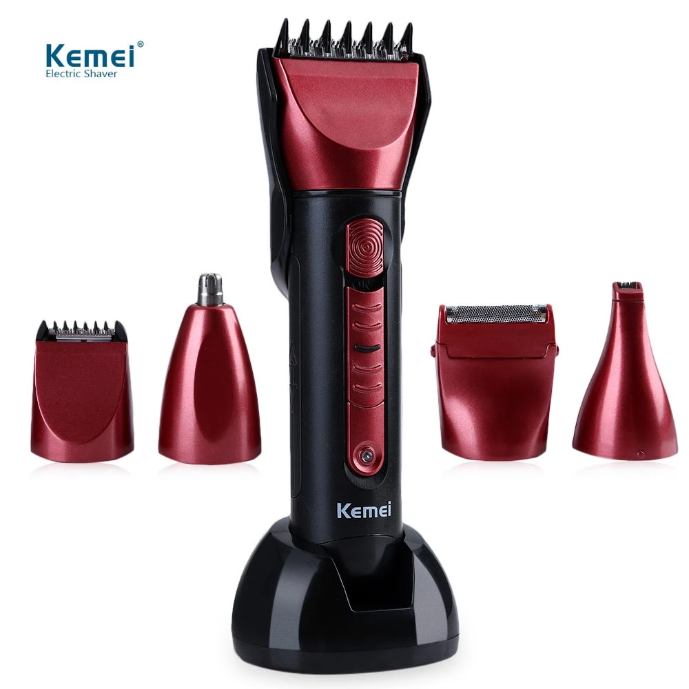 Kemei Multi functional 5 in 1 Washable Electric Hair Clipper Shaver