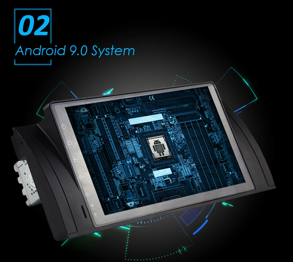 Sale Eunavi Quad Core 9 inch Android 9.0 PC 1 Din Car Radio GPS Radio Stereo For BMW E53 E39 X5 Support TV 3G WiFi OBD DVR Bluetooth 5