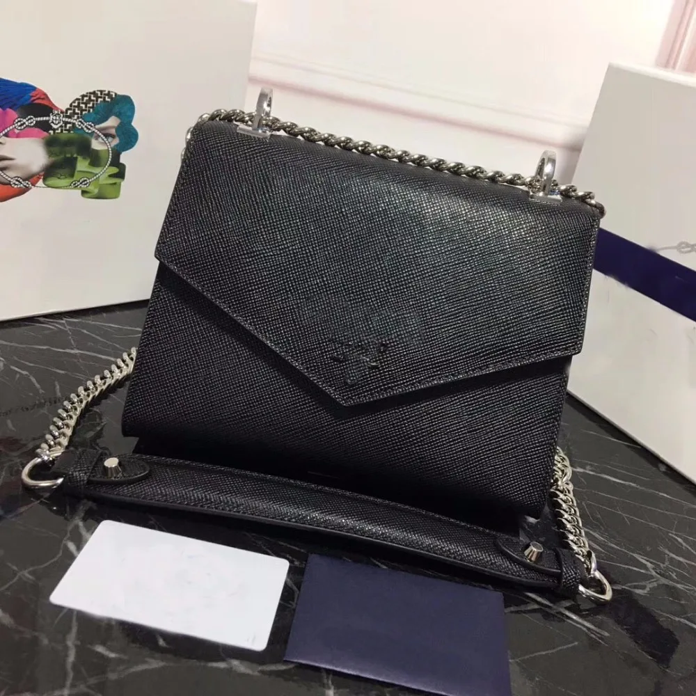 

Loo Vaixiao2019 Brand Small Square Bag Leather Luxury Designer Messenger Bag Envelope Bag Women's Bag