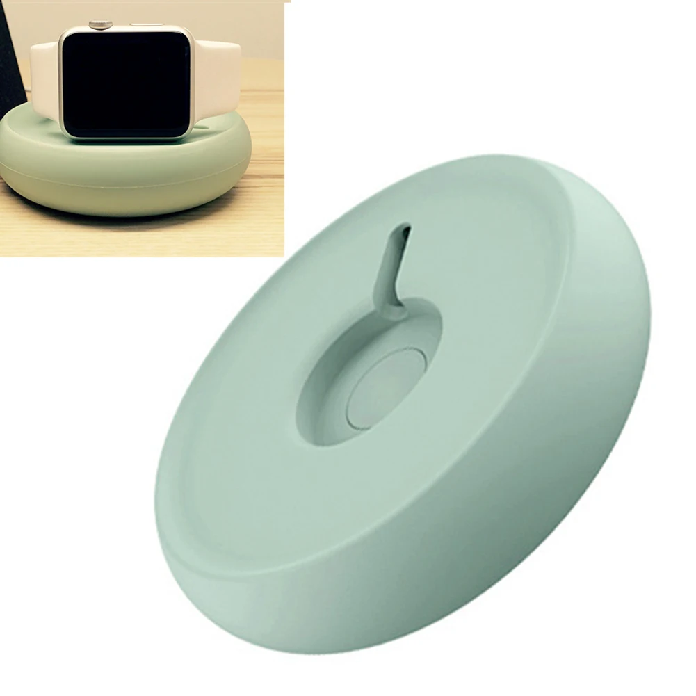 

Charging Dock Rubber Base Non Slip Watch Stand Travel Portable Holder Desktop Cable Winder Smart Lightweight For Apple Watch