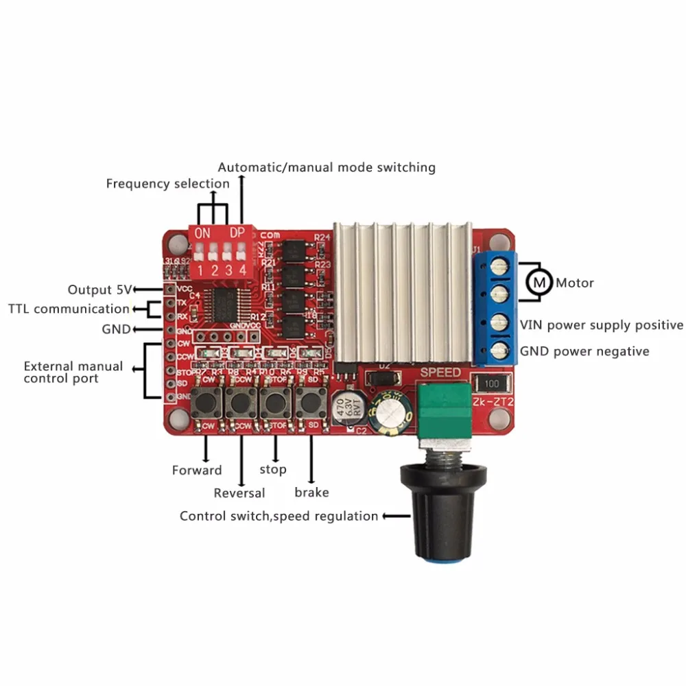 

Multifunction DC Motor Speed Controller Forward Backward Automatic Control PWM
