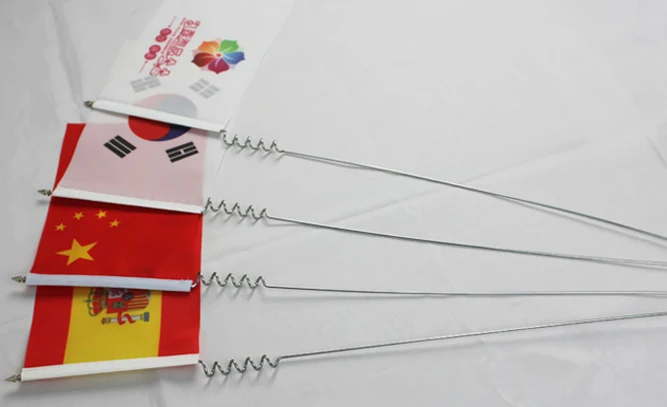 

Custom printing Hand Flags, Logo Flag, Small Flag,21X14cm flag with Steel Pole 300pcs with free shipping