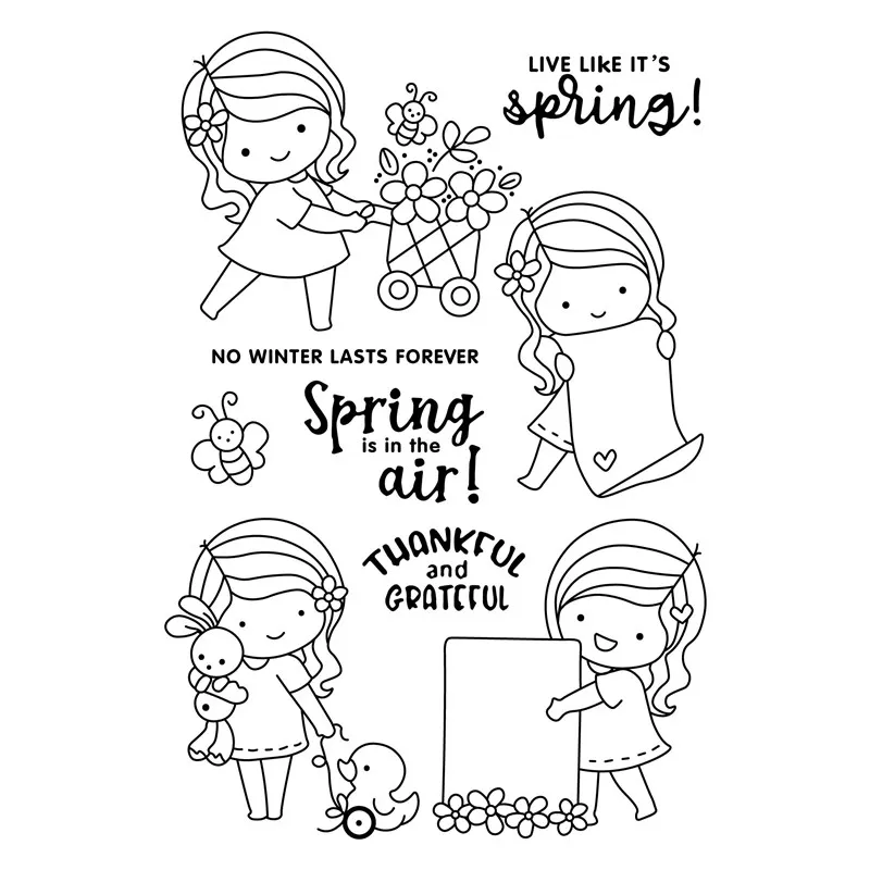 

Girl and boy Transparent Clear stamps and metal cutting dies