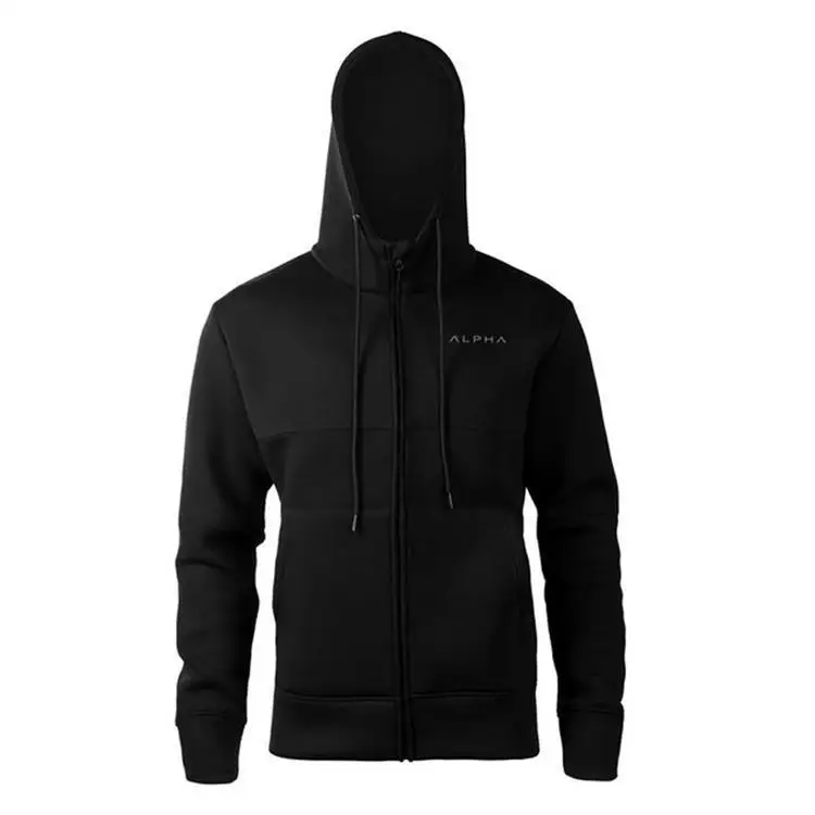 Мужские куртки для бега новые дышащие спортивные пальто для фитнеса Спортивная одежда для спортзала - Цвет: Черный