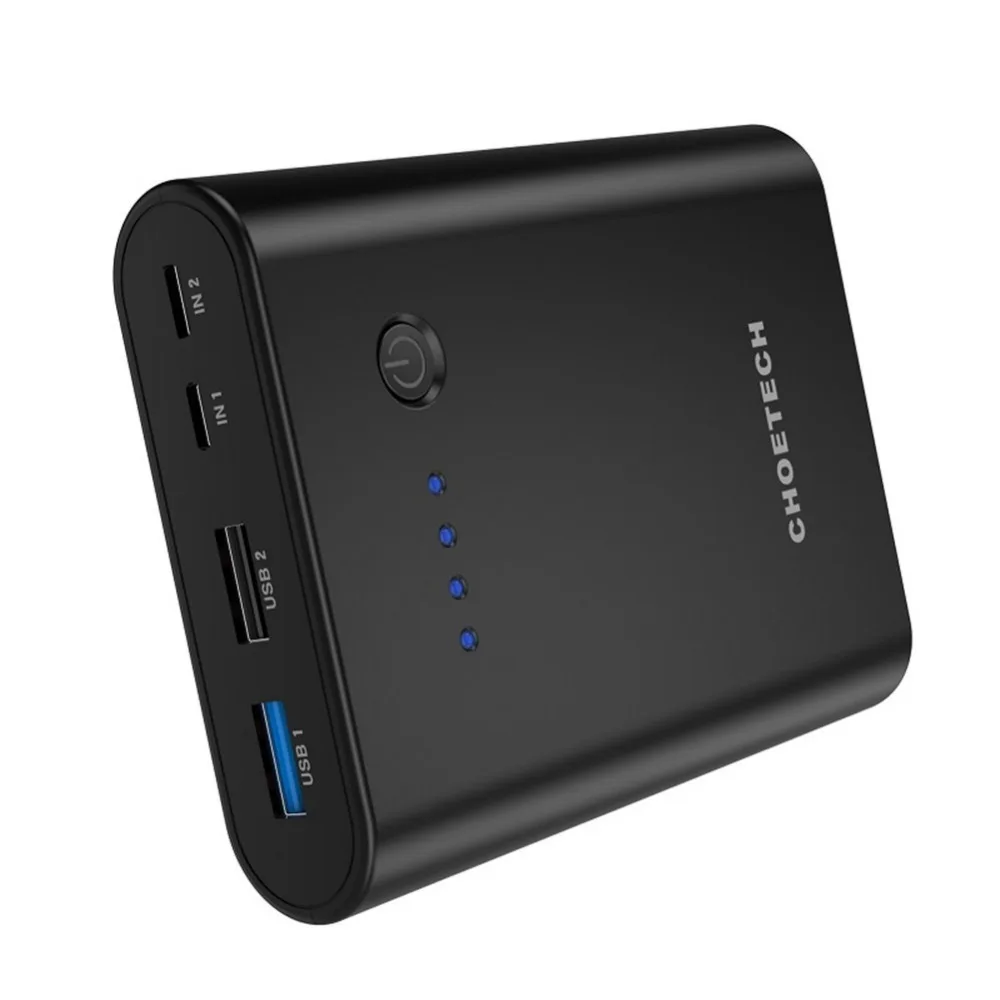 CHOETECH Power Bank 10400mA Fast Charger Mobile Power Universal for USB type c Mobile Phone QC