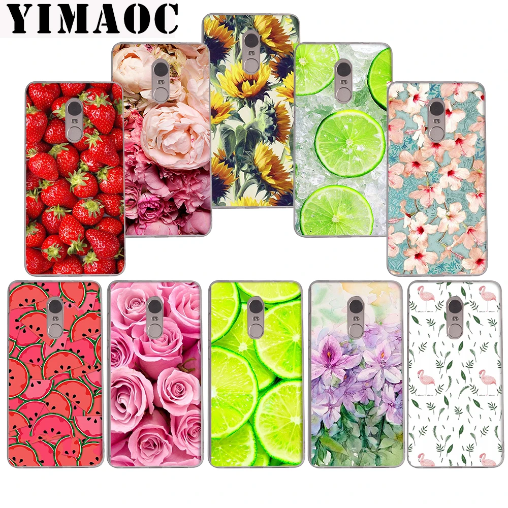 

YIMAOC Flowers Daisy Fruit Soft Case for Xiaomi Mi a1 a2 f1 6 8 lite se mix 2s Redmi 5 6 6a S2 Plus 5A Note 5 6 Pro 4 X