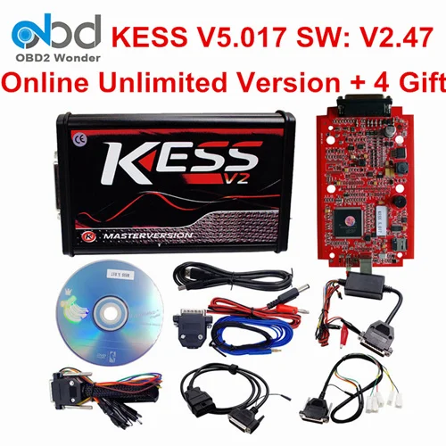Онлайн красная печатная плата KESS V2 V5.017 ЕС Версия KESS 2,47 K-TAG 7,020 Ktag V7.020 V2.25 ECU чип Тюнинг Комплект OBD2 OBDII ECU программист - Цвет: KESS V5.017 V2.47
