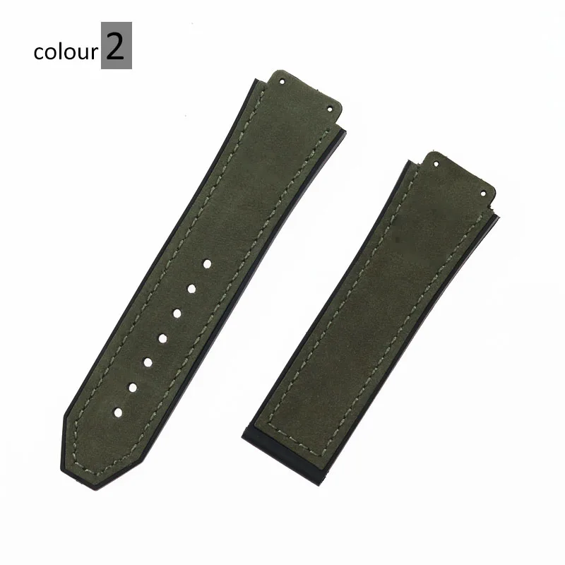 26mmx19mm leather and silicone matte straps fit the Hublot classic fusion series CHRONOGRAPH 45mm42mm watch band bracelet - Цвет ремешка: Бежевый