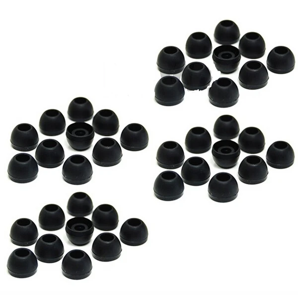 

20 Pair Large Black Silicone Replacement Ear Buds Tips for Sharp Sennheiser SamSung TDK Phillips Panasonic Denon Griffin AKG JVC