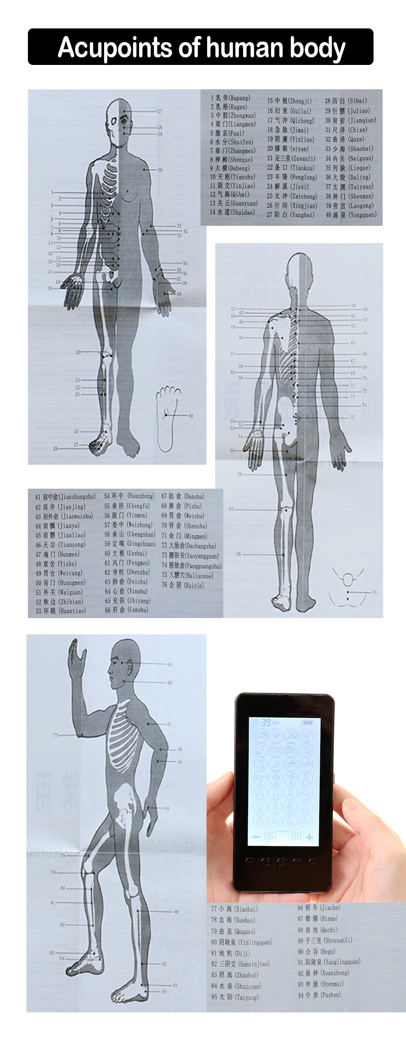 Luz de Fundo da Tela de Toque Massageador Corporal Recarregável Massagem Fisioterapia Elétrica 28-modo 5 Beauty & Health