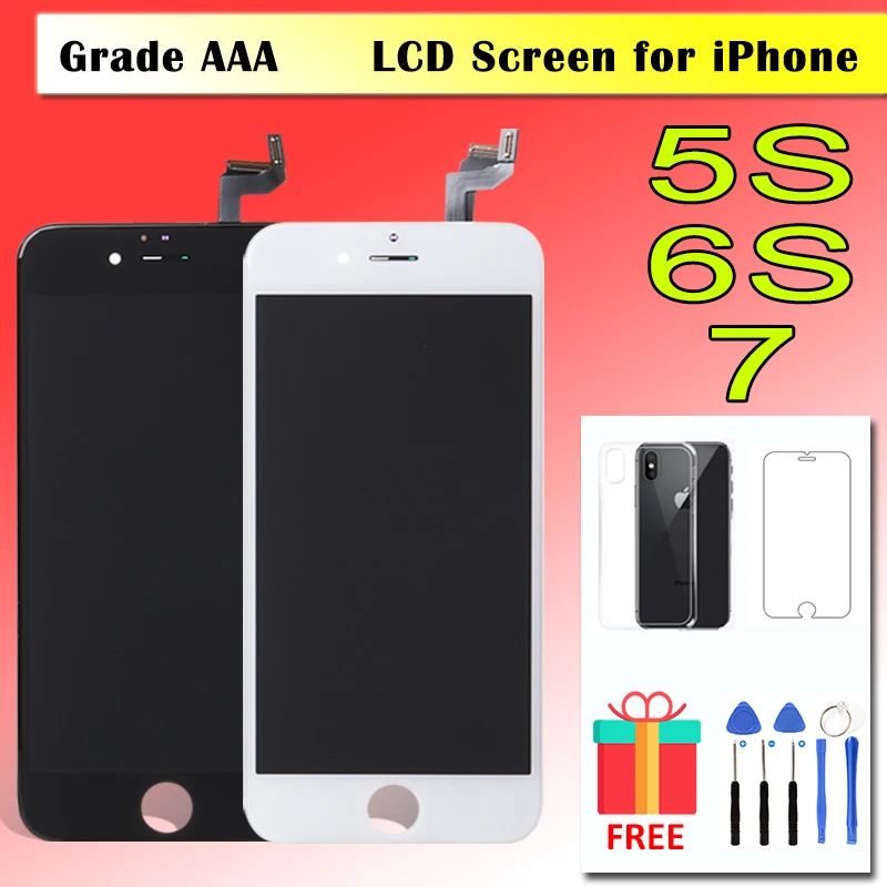 

100% AAA LCD Screen for iPhone 5 5S 6 6S 7 LCD Display 3D Touch Screen Digitizer Replacement Pantalla Full Ecran Black White