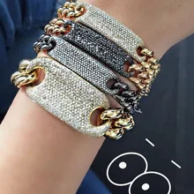 Роскошный AAA циркон элементы пеньковая веревка форма Кристалл браслет золотой цвет модные ювелирные изделия Сделано с