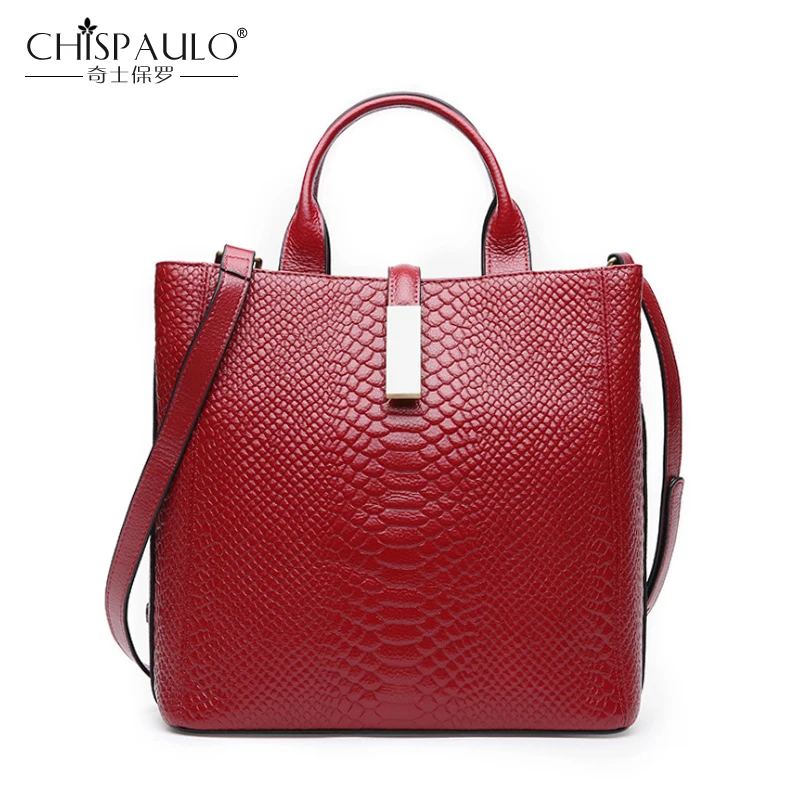 

Genuine Leather Women Bags Fashion Serpentine Ladies Handbags High Quality Natural Leather Shoulder Bags Female Casual Tote