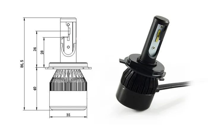 H4 светодиодные фары для мотоцикла HS1 led H4 ba20d 36 Вт 4000лм флип-чип фара белая 6500 к H4 светодиодные лампы фары для мотоцикла h4 NAO