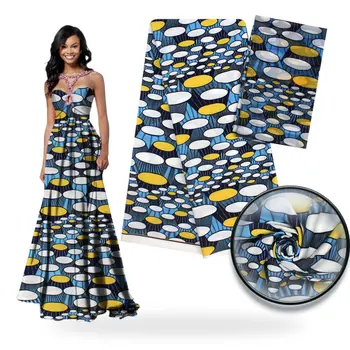 

Best Selling silk fabric digital printed fabric African wax pattern 4 yards silk fabric +2 yards chiffon for dress S190313