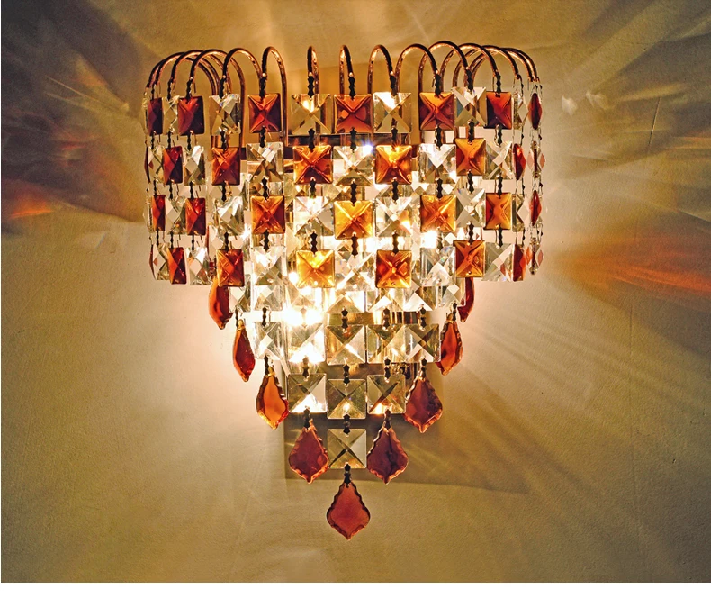 Iwhd Спальня wandlamp современный настенный светильник светодиодный настенный светильник моды кристалла простой Гостиная лестница Освещение