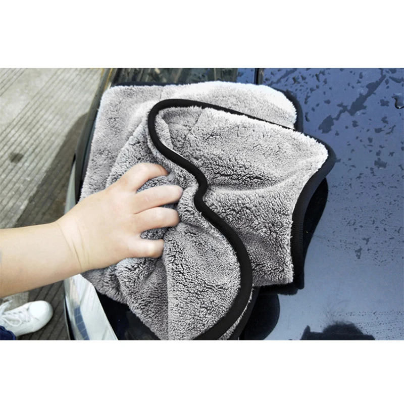 DSMOTEK 1 шт., полотенце для автомобиля 42*48 см, мягкое полотенце из микрофибры, плотное 1000GSM, внутренняя Очищающая высушивающая ткань для полотенец