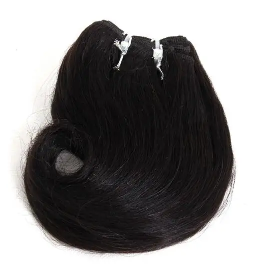 Jet Black бразильские волосы волнистые 4 шт 8 дюймов 100 г бразильские волосы плетение пучки Омбре короткое переплетение нарощенные кудрявые волосы - Цвет: # 1B