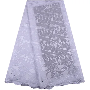 

2019 White Swiss Voile Lace In Switzerland High Quality African Dry Cotton Voile Lace Fabric For Wedding Party Dresses 1488