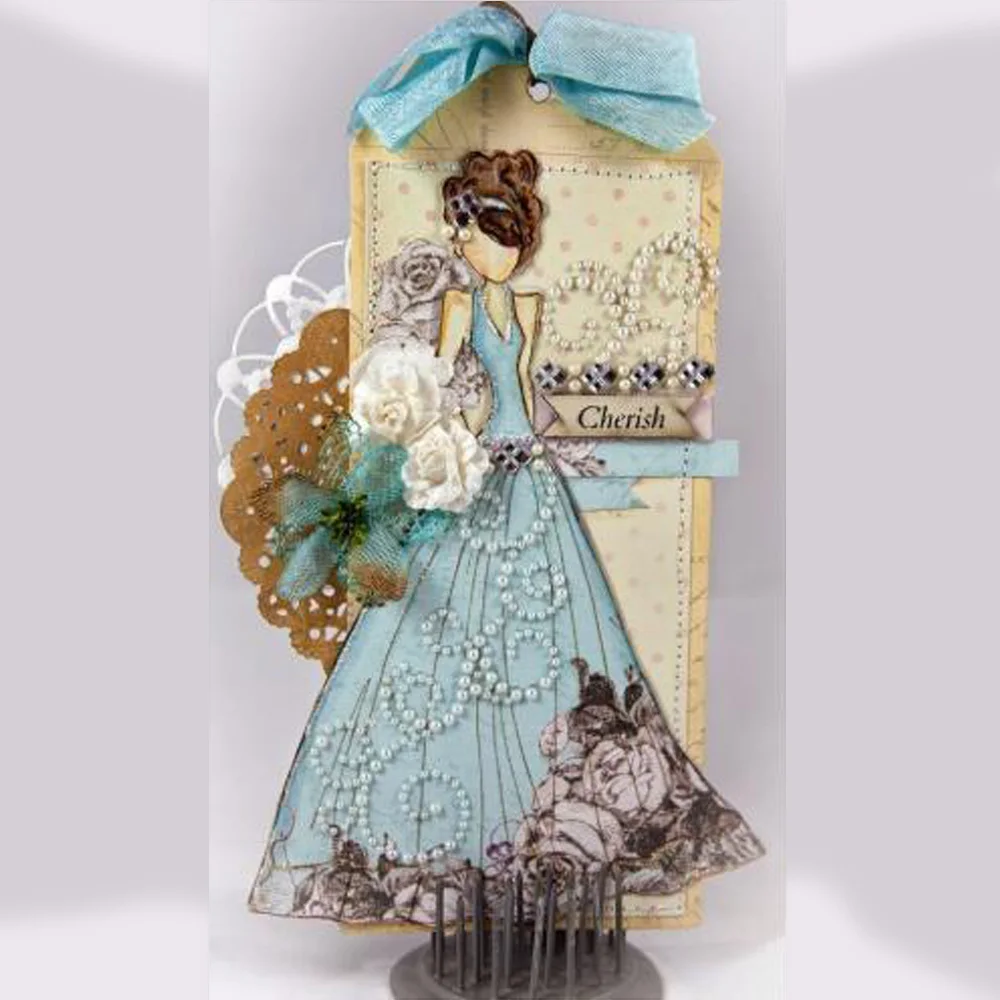 

2019 New Dress Girls Cutting Dies Stencils Scrapbooking Embossing For Card Gifts DIY Crafts Photo Album Decor Dies Cut